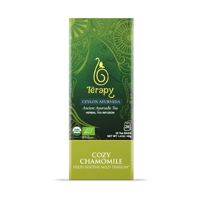 Terapy Ceylon Cozy Chamomile Tea - USDA Organic Ayurvedic Herbal Blend for Relaxation and Stress Relief (8628314308929)