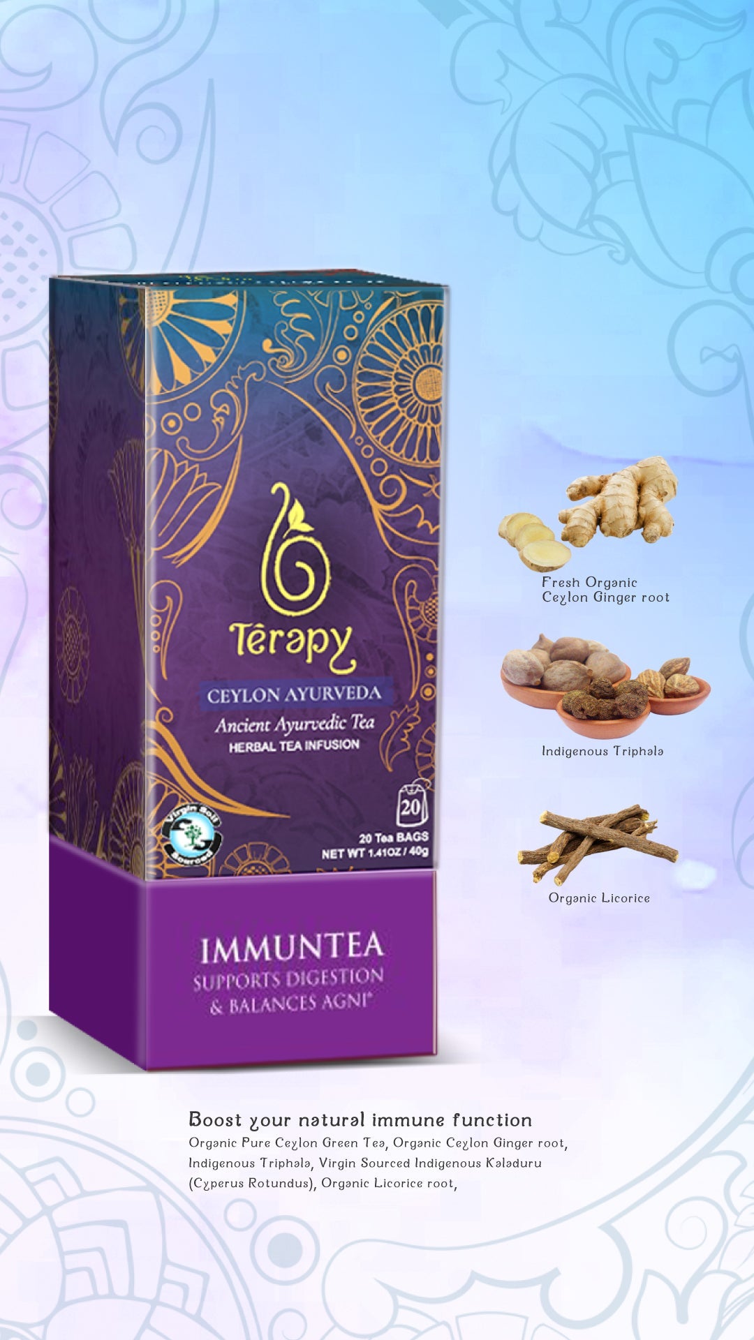 100% Natural Immune Boost Tea - Ayurvedic Wellness Blend to Support ...
