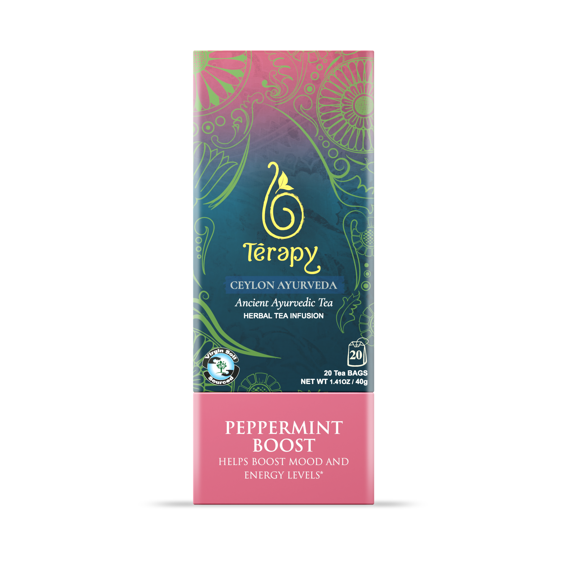 100% Natural Peppermint Boost Tea - Refreshing Ayurveda Tea to Boost Mood and Energy  (8628314538305)